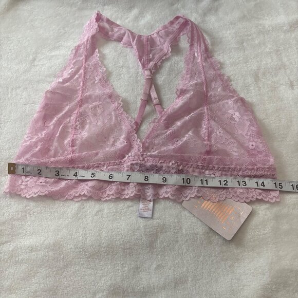 Savage X Fenty Pink Lace Bralette W/ Adjustable Straps & Scalloped Edges Size XL - Picture 9 of 9